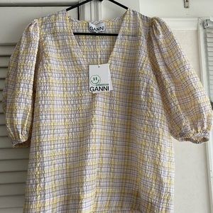 Ganni Short Puff Sleeve Shirt